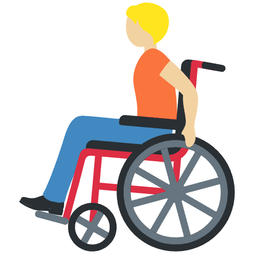 Person In Manual Wheelchair Medium Light Skin Tone Emoji from Twemoji Emoji Set