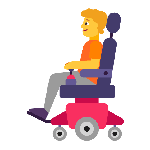Person In Motorized Wheelchair Flat Default Emoji from Fluent Emoji Flat Set