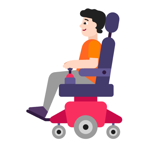 Person In Motorized Wheelchair Flat Light Emoji from Fluent Emoji Flat Set