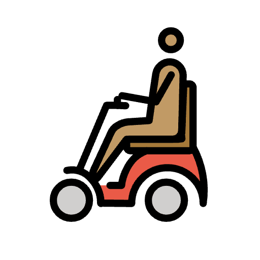 Person In Motorized Wheelchair Medium Skin Tone Emoji from OpenMoji Emoji Set