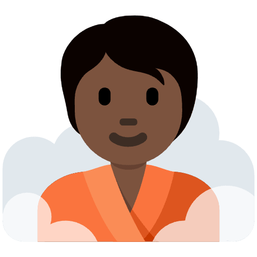 Person In Steamy Room Dark Skin Tone Emoji from Twemoji Set
