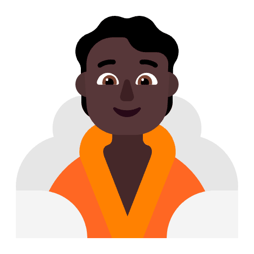 Person In Steamy Room Flat Dark Emoji from Fluent Emoji Flat Set
