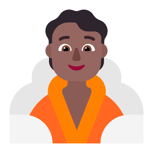 Person In Steamy Room Flat Medium Dark Emoji from Fluent Emoji Flat Set