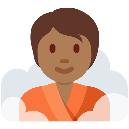 Person In Steamy Room Medium Dark Skin Tone Element from Twemoji Emoji Set