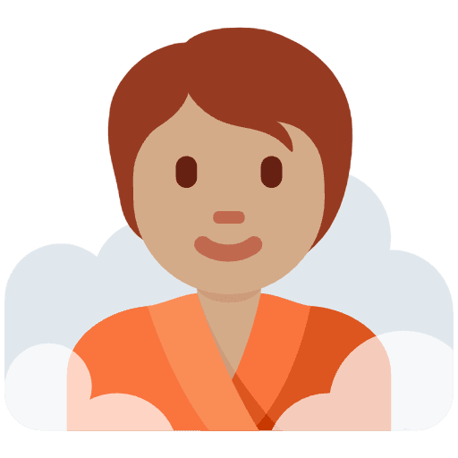 Person In Steamy Room Medium Skin Tone Emoji from Twemoji Emoji Set