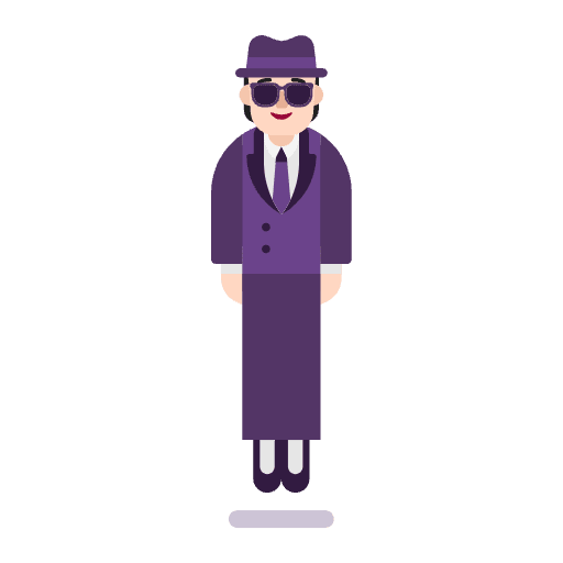 Person In Suit Levitating Flat Light Emoji from Fluent Emoji Flat Set