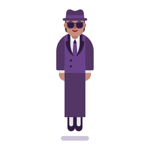 Person In Suit Levitating Flat Medium Emoji from Fluent Emoji Flat Set