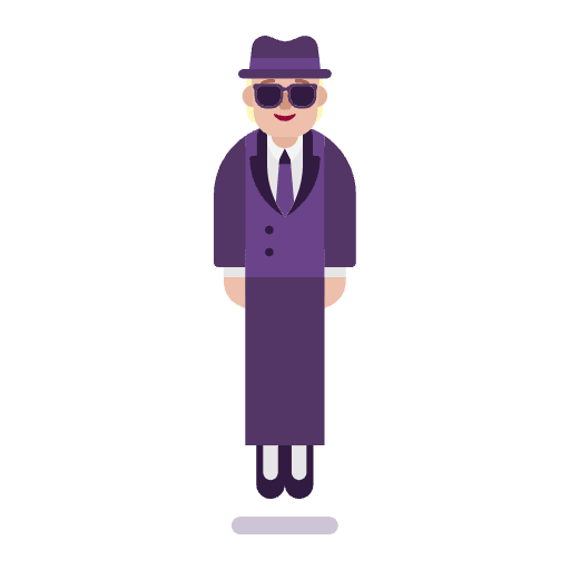 Person In Suit Levitating Flat Medium Light Emoji from Fluent Emoji Flat Set