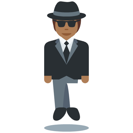 Person In Suit Levitating Medium Dark Skin Tone Element from Twemoji Emoji Set