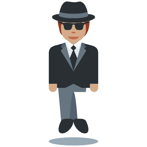 Person In Suit Levitating Medium Skin Tone Emoji from Twemoji Set