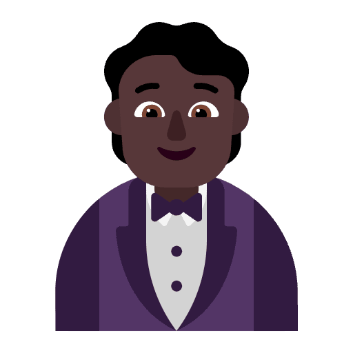 Person In Tuxedo Flat Dark Emoji from Fluent Emoji Flat Set