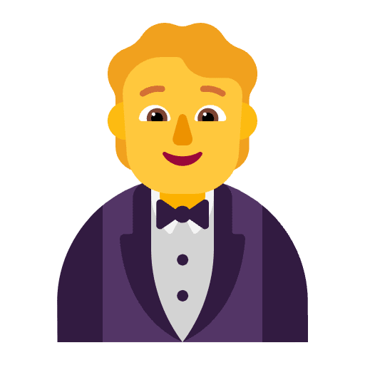 Person In Tuxedo Flat Default Emoji from Fluent Emoji Flat Set