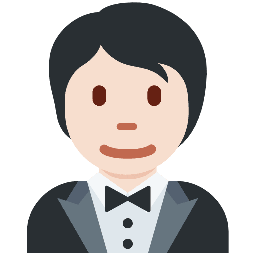 Person In Tuxedo Light Skin Tone Emoji from Twemoji Emoji Set