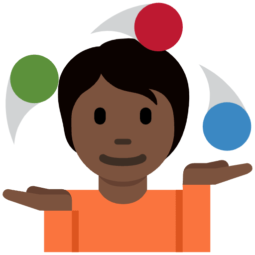 Person Juggling Dark Skin Tone Emoji from Twemoji Set