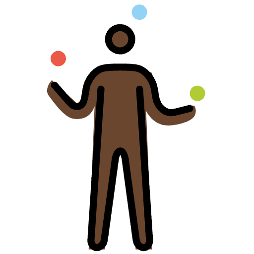 Person Juggling Dark Skin Tone Emoji from OpenMoji Set