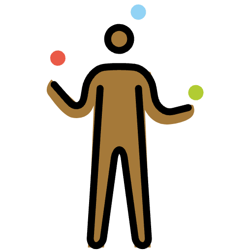 Person Juggling Medium Dark Skin Tone Emoji from OpenMoji Emoji Set
