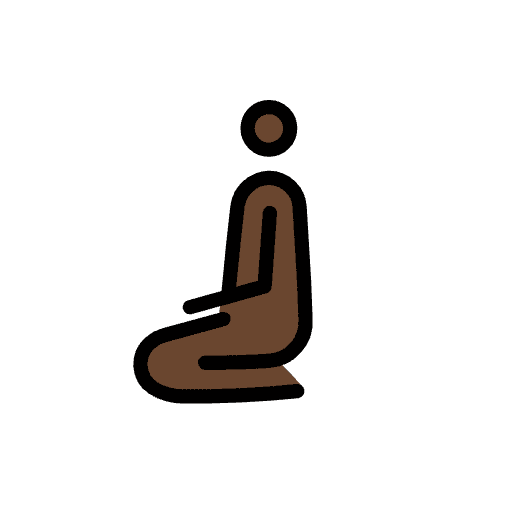 Person Kneeling Dark Skin Tone Emoji from OpenMoji Set