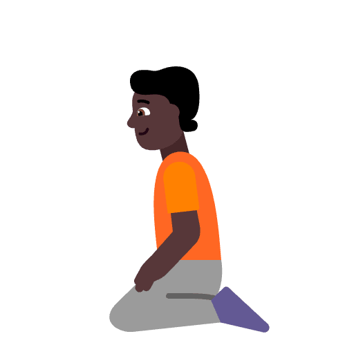 Person Kneeling Flat Dark Emoji from Fluent Emoji Flat Set
