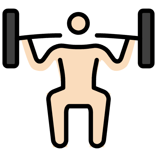 Person Lifting Weights Light Skin Tone Emoji from OpenMoji Emoji Set