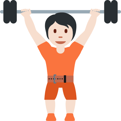 Person Lifting Weights Light Skin Tone Emoji from Twemoji Emoji Set