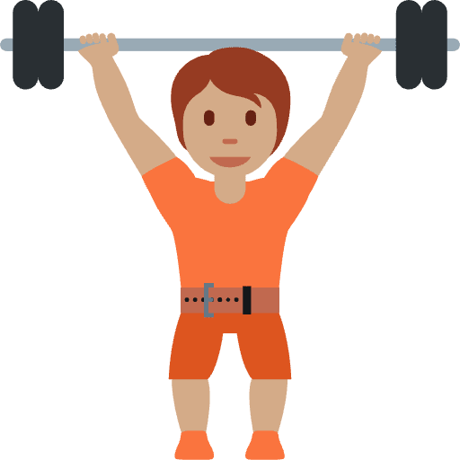 Person Lifting Weights Medium Skin Tone Emoji from Twemoji Emoji Set