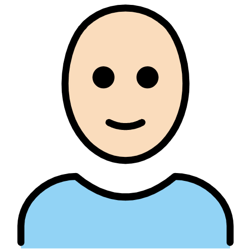 Person Light Skin Tone Bald Emoji from OpenMoji Emoji Set