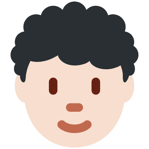 Person Light Skin Tone Curly Hair Emoji from Twemoji Emoji Set