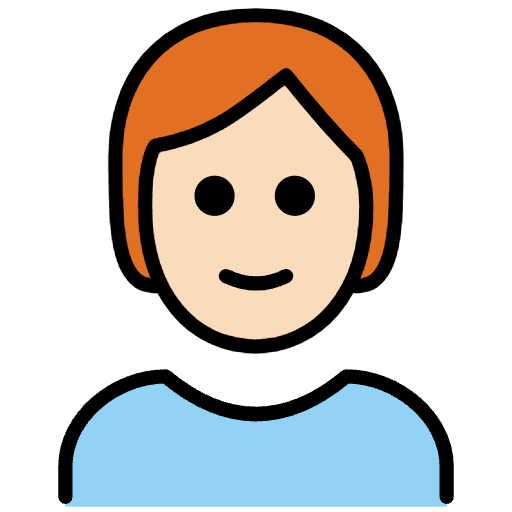 Person Light Skin Tone Red Hair Element from OpenMoji Emoji Set