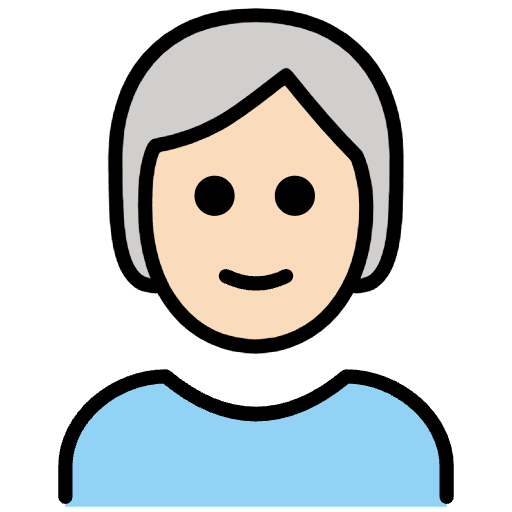 Person Light Skin Tone White Hair Emoji from OpenMoji Emoji Set