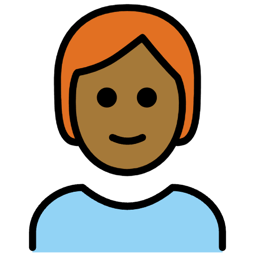 Person Medium Dark Skin Tone Red Hair Element from OpenMoji Emoji Set