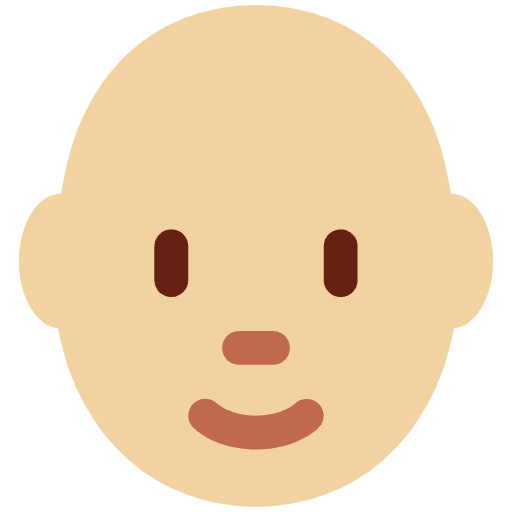 Person Medium Light Skin Tone Bald Emoji from Twemoji Emoji Set