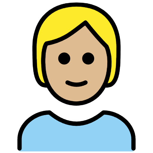 Person Medium Light Skin Tone Blond Hair Emoji from OpenMoji Emoji Set