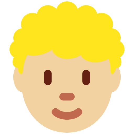 Person Medium Light Skin Tone Curly Hair Emoji from Twemoji Emoji Set