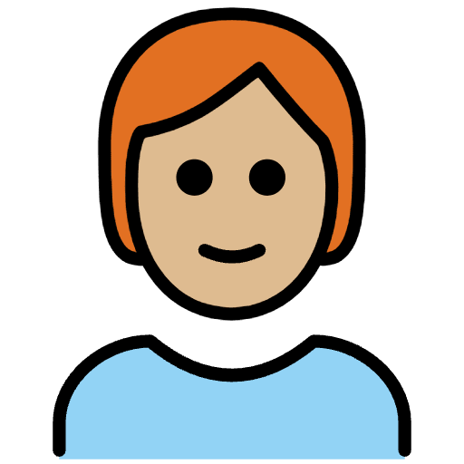 Person Medium Light Skin Tone Red Hair Element from OpenMoji Emoji Set