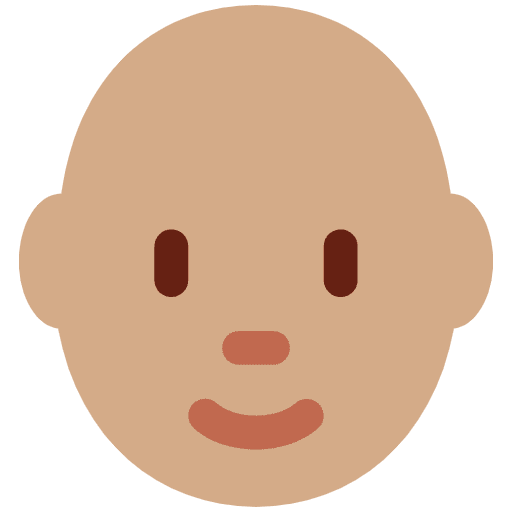 Person Medium Skin Tone Bald Emoji from Twemoji Emoji Set