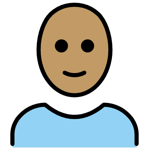 Person Medium Skin Tone Bald Emoji from OpenMoji Emoji Set