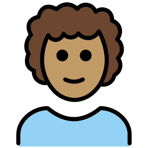 Person Medium Skin Tone Curly Hair Emoji from OpenMoji Set