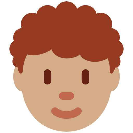 Person Medium Skin Tone Curly Hair Element from Twemoji Emoji Set