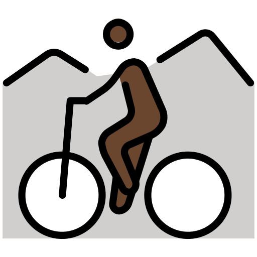 Person Mountain Biking Dark Skin Tone Emoji from OpenMoji Emoji Set