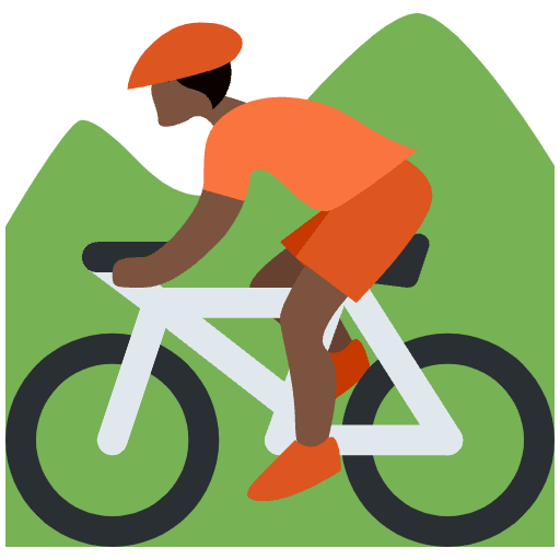 Person Mountain Biking Dark Skin Tone Element from Twemoji Emoji Set