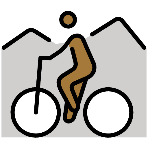 Person Mountain Biking Medium Dark Skin Tone Emoji from OpenMoji Set