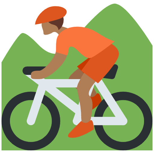 Person Mountain Biking Medium Dark Skin Tone Emoji from Twemoji Set