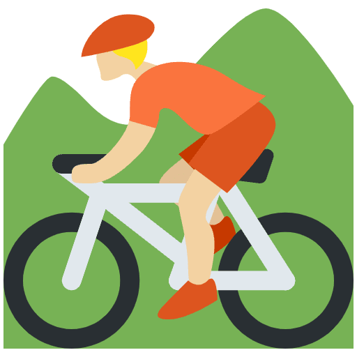 Person Mountain Biking Medium Light Skin Tone Emoji from Twemoji Emoji Set