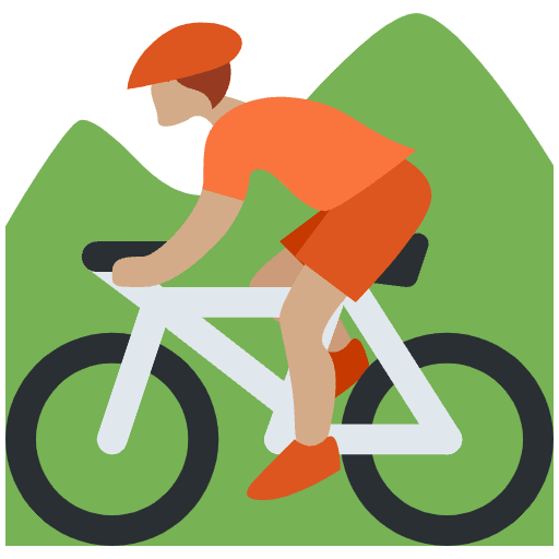 Person Mountain Biking Medium Skin Tone Emoji from Twemoji Emoji Set