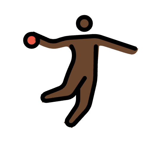 Person Playing Handball Dark Skin Tone Emoji from OpenMoji Set