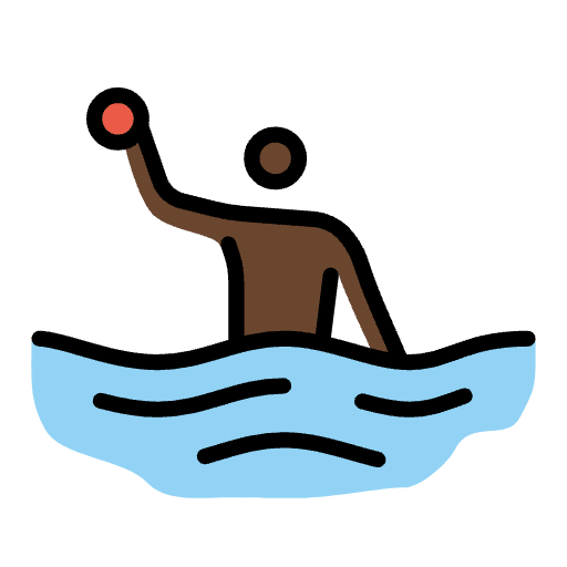 Person Playing Water Polo Dark Skin Tone Emoji from OpenMoji Emoji Set