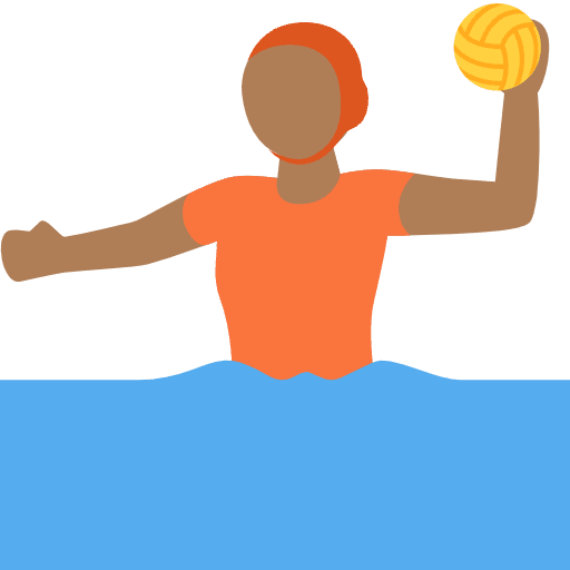 Person Playing Water Polo Medium Dark Skin Tone Emoji from Twemoji Emoji Set