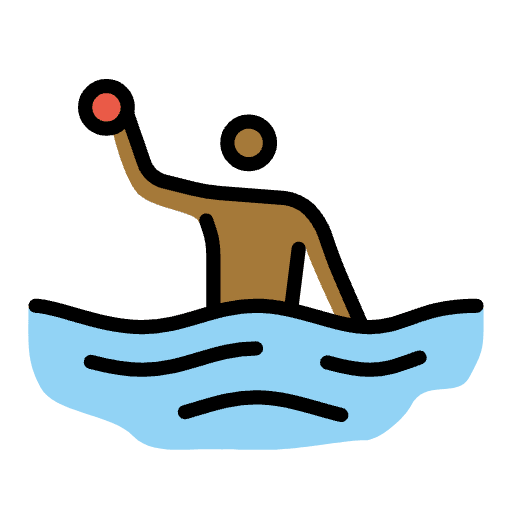 Person Playing Water Polo Medium Dark Skin Tone Emoji from OpenMoji Emoji Set