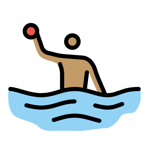 Person Playing Water Polo Medium Skin Tone Emoji from OpenMoji Emoji Set