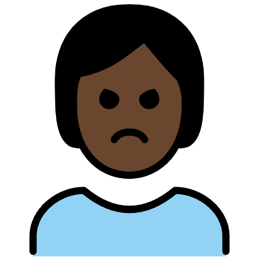 Person Pouting Dark Skin Tone Emoji from OpenMoji Emoji Set